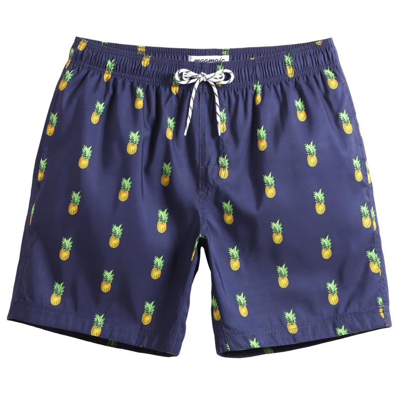 MaaMgic Mens Slim Fit Quick Dry Short Swim Trunks with Mesh Lining,Medium(Waist:31"-33"),New-qma199-pineapple - Image 1